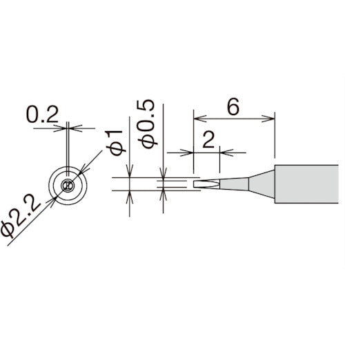 GUT Replacement Soldering Tip 0.5D Type RX-812AS/802AS RX-81HRT-0.5D 1 pc