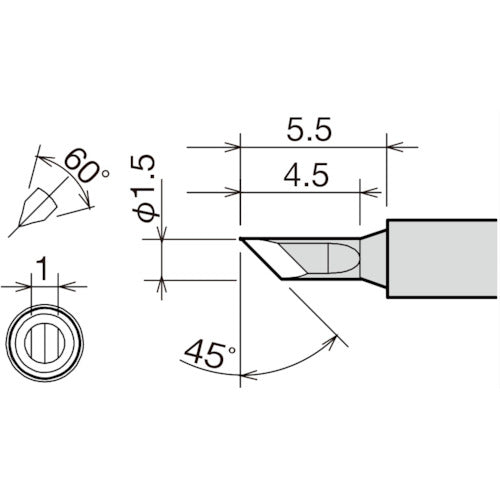 グット 替こて先 1.5K型 RX−812AS/802AS RX-81HRT-1.5K 1 個