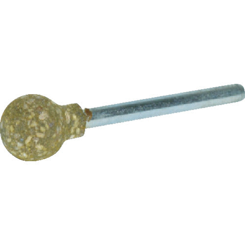 TRUSCO Rubber Shaft Grindstone, Spherical, Φ6X Shaft 3, 220#, Pack of 10, KI2206RF, 1 PK