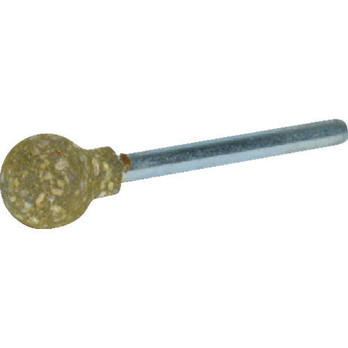 TRUSCO Rubber Shaft Grindstone, Spherical, Φ10X Shaft 3, 220#, Pack of 10, KI2210RF, 1 PK