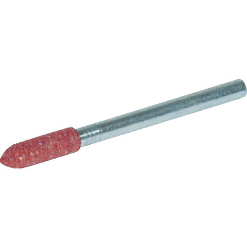 TRUSCO 고무축 부착 숫돌 포탄형 Φ6X폭 16X축 3 80# 10개입 CH806HC 1 PK