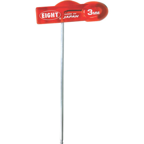 エイト T形 六角棒スパナ テーパーヘッド・エキストラロング 分離可能樹脂ハンドル 対辺寸法3mm WHH-3TL 1 本