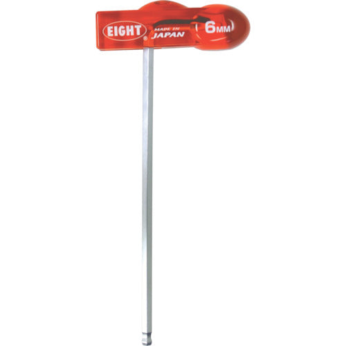 エイト T形 六角棒スパナ テーパーヘッド・エキストラロング 分離可能樹脂ハンドル 対辺寸法6mm WHH-6TL 1 本