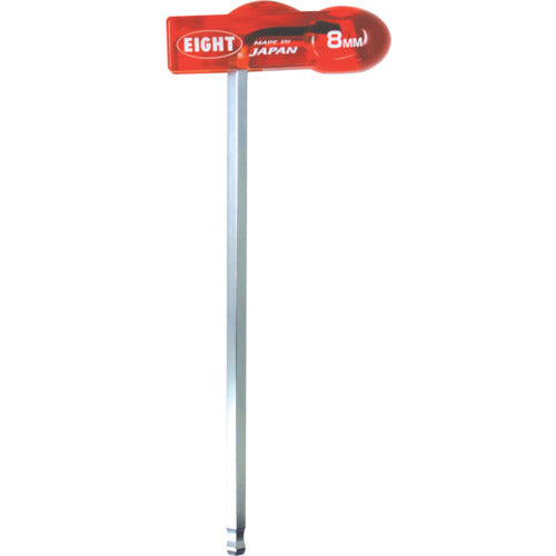 エイト T形 六角棒スパナ テーパーヘッド・エキストラロング 分離可能樹脂ハンドル 対辺寸法8mm WHH-8TL 1 本