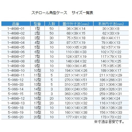 AS スチロール角型ケース 2型50個 1-4698-02 1 箱