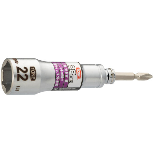 TONE 소켓 비트(전동 공구용) 교환식 유니버설 비트 소켓 대변 치수 22mm 2BNU-22 1개