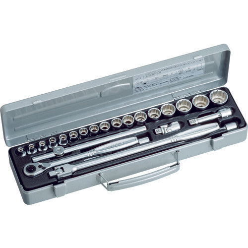 TONE 소켓 렌치 세트 6각 12각 타입 삽입각 9.5mm 24점 세트 CX3172 1 S