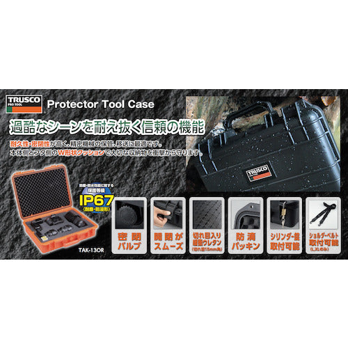 TRUSCO Protector Tool Case with Casters, Black, TAK28-T, 1 pc