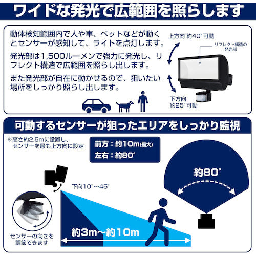 ELPA LEDセンサーライト 使用電球28W ESL-W2801AC 1 台