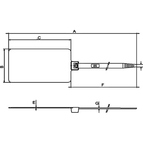 SapiSelco Cable Tie with Tag 7.5mm x 280mm (50 pieces) SEL.10.533T 1 bag