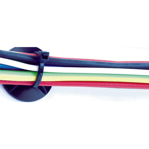 SapiSelco 【재고 한계 인상】 케이블 타이 고정구 나사 포함 원형 4mm 검정 (100개입) BAS.3.401 1봉