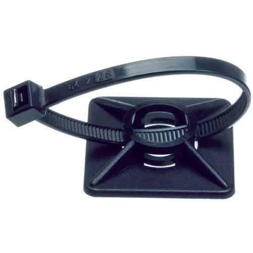 SapiSelco ケーブルタイ固定具 角型 4mm 黒 100個入 BAS.3.405 1 袋