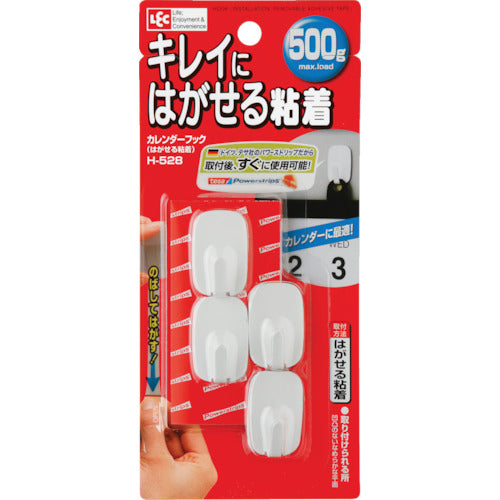LEC カレンダーフック(はがせる粘着) H-528 1 個