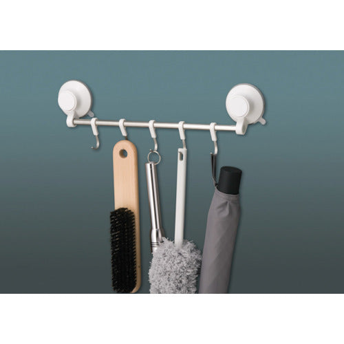 LEC プッシュ式吸盤フック(5連) 耐荷重5kg H-671 1 個