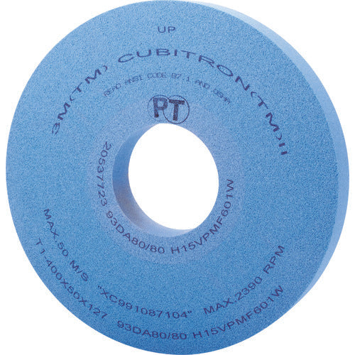 3M 【在庫限り廃番】キュービトロン2 精密円筒研削用砥石 粒度80 外径400mm 400X50 93DA80 H15 1 枚