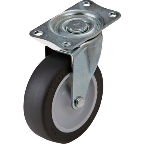 TRUSCO プレート式自在キャスターφ75 オフホワイト TYE-75EL-WC-OW 1 個