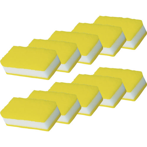 TRUSCO まとめ買い 抗菌ソフトスポンジ イエロー 10個入 KSS-Y-10 1 PK