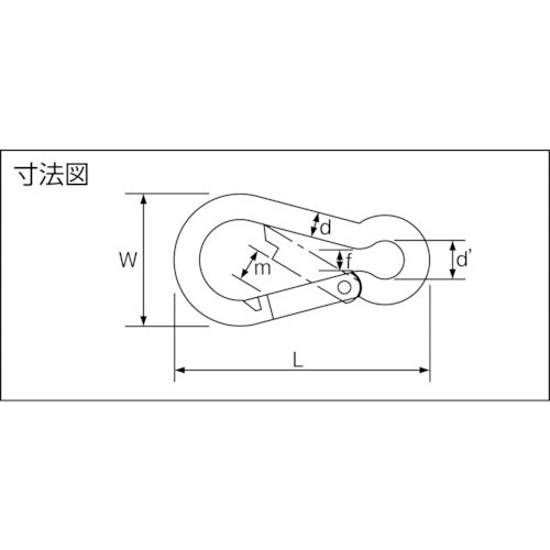 TRUSCO Japanese Carabiner Harken B Type Steel 8 x 80 mm TKH-8B 1 pc