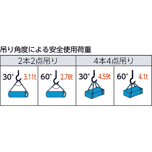TRUSCO ワイヤーロープスリング Aタイプ アルミロック 14mmX1m TWAL-14S1 1 本
