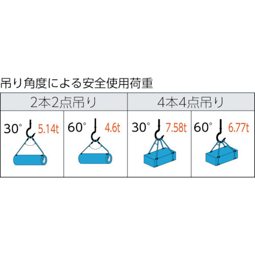 TRUSCO ワイヤーロープスリング Aタイプ アルミロック 18mmX2.5m TWAL-18S2.5 1 本