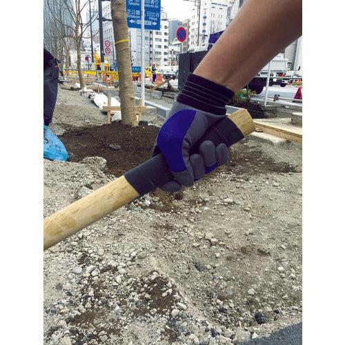 TRUSCO 【売切廃番】グリッピング人工皮革手袋(袖口ゴム・マジックタイプ) X−TGRIP フィンガータイプ ブルー/ブラック L X-TGRIP-F-L 1 双