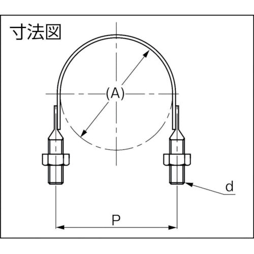 TRUSCO SGP管用Uバンド スチール 呼び径 20A ねじ径3/8 TSGP-BD20A 1 個
