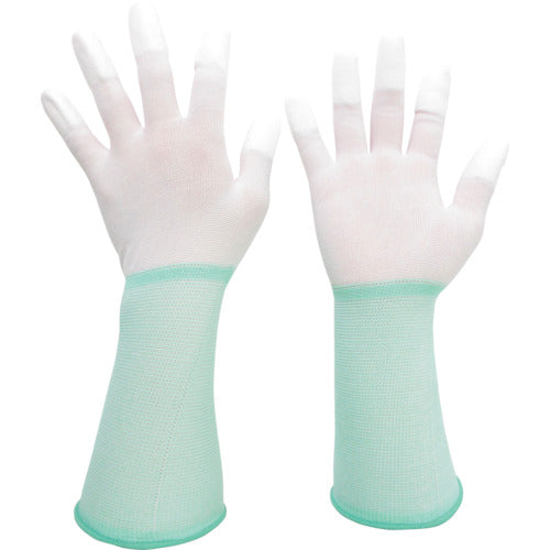Midori Anzen Low Dust Gloves Long (Fingertip Coated) 10 Pairs M MCG-501N-LONG-M 1 Bag