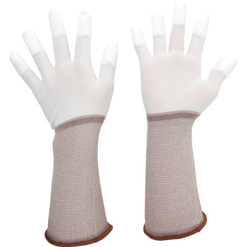 Midori Anzen Low Dust Gloves Long (Fingertip Coated) 10 Pairs SS MCG-501N-LONG-SS 1 Bag