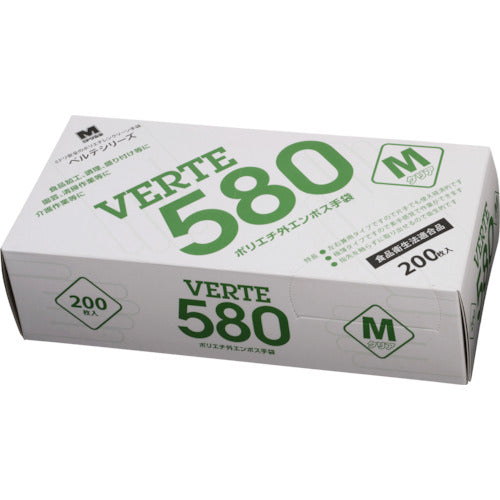 미도리 안전 폴리에틸렌 일회용 장갑 외 엠보싱 클리어 M (200장입) VERTE-580-M 1상자