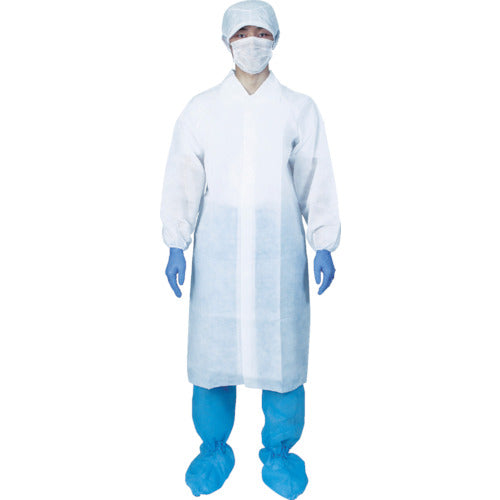 ITEX Non-woven Lab Coat (Velcro Type) LL (50 pieces) Length 112cm AFWM-LL 1 box