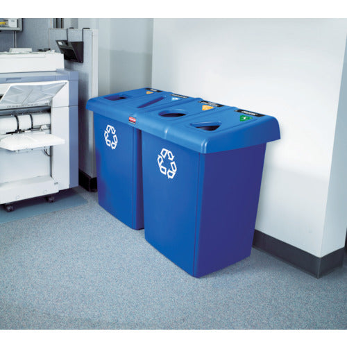 Rubbermaid Glutton Recycling Station, 2-port, Blue, 179233965, 1 unit