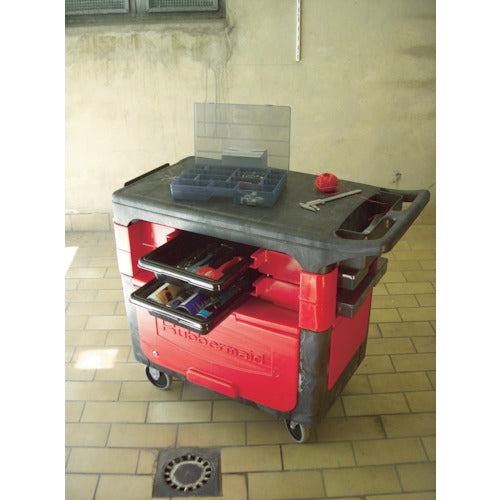 Rubbermaid Trade Cart with Lock/Box and Bin, Black, 61808807, 1 Unit