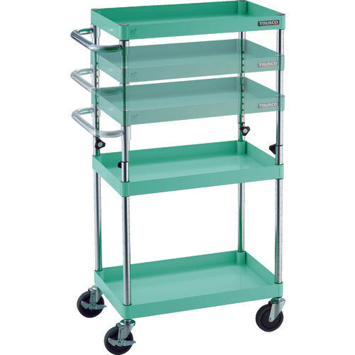 TRUSCO 툴 왜건 피닉스 왜건 소음 750X500XH880~1130 3단 영 그린 PEW-A973-YG 1대