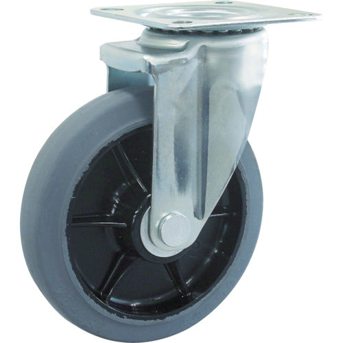 TRUSCO Caster TYS Series Swivel Gray Rubber Wheel 125mm TYS-125G 1 pc