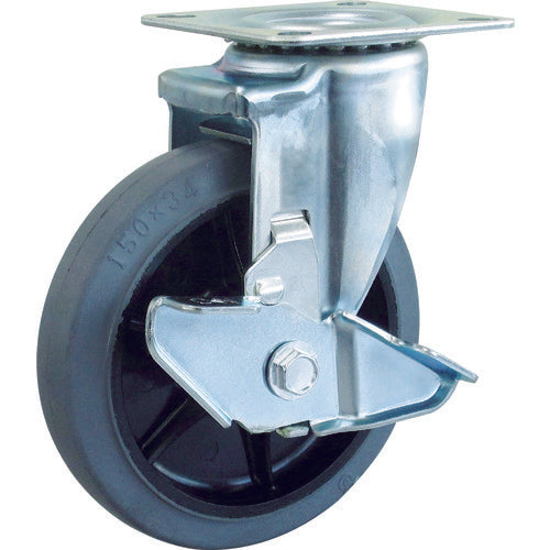 TRUSCO 캐스터 TYS 시리즈 자유자재 SP 부착 그레이 고무차 150 mm TYSB-150 G 1개