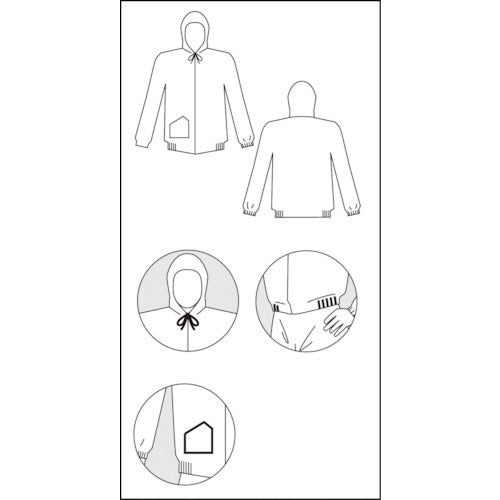 アゼアス 使い捨て保護服 SMS製 ジャンパーフード付き AZ GUARD Lサイズ AZ GUARD2100-L 1 着