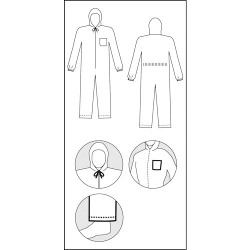 Azeus Disposable Protective Clothing SF-made Continuous Wear AZ GUARD4000 Size 3L AZ GUARD4000-3L 1 Piece