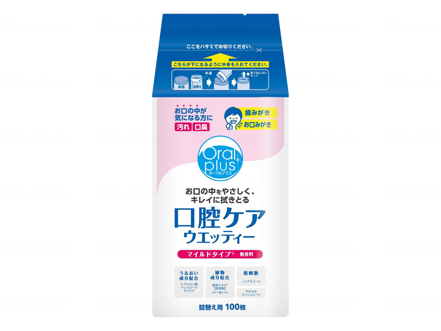 Asahi Group Foods Oral Plus Oral Care Wet Mild Refill 100 Pieces 100 Pieces