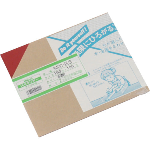 빛 아크릴판(적색 투명) 2×160×180mm A400-2US 1장