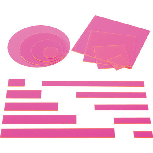 光 アクリル円形 蛍光ピンク 100mm丸×2mm KA-1002 1 PK