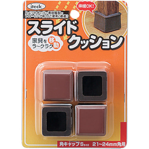 光 スライドクッション角キャップ茶S 21〜24mm KKSS-2421 1 PK