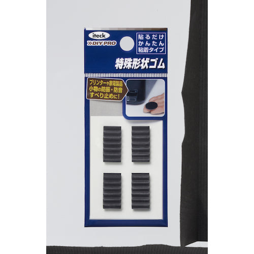 라이트 웨이브 고무 쿠션 블랙 3×10×20mm KWR12-1 1 PK