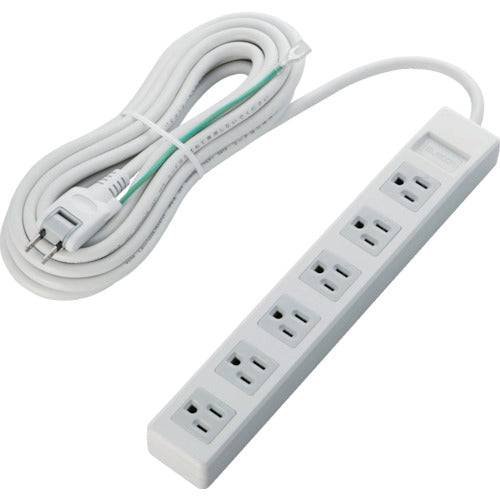 ELECOM RoHs 준거 OA 탭 3P 6개구 5m 마그넷 없음 화이트 T-T01-3650WH/RS 1개