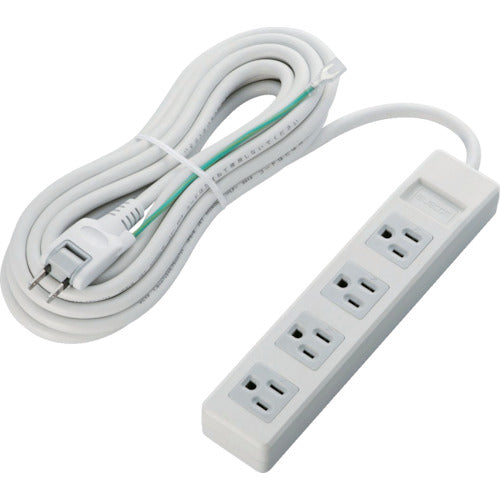 ELECOM Office Tap, RoHS Compliant OA Tap, 3P, 4 Outlets, 5m, Gray, T-T02-3450WH/RS, 1 Piece