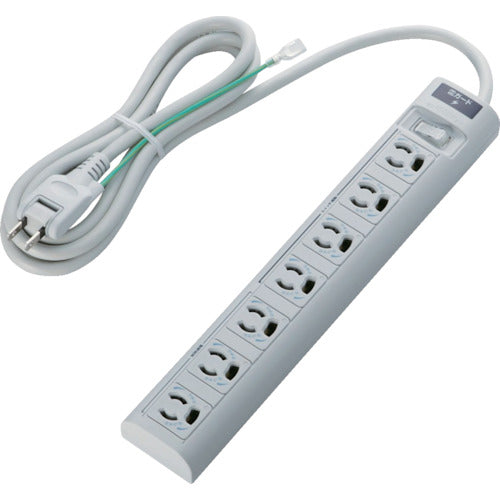 ELECOM RoHs 준거 OA 탭 3P 7개구 번개 가드 2m 그레이 T-T05-3720LG/RS 1개