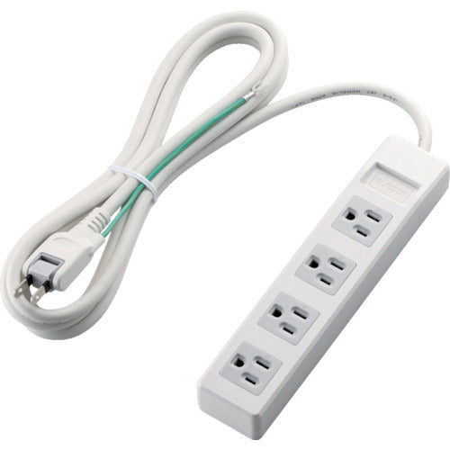 ELECOM 3pin 탭 스탠다드 4구 2.5m 화이트 T-T1A-3425WH 1개