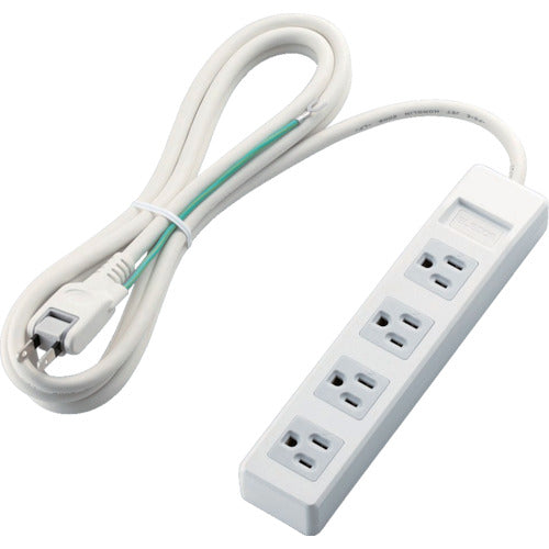 ELECOM 오피스용 탭 3핀 플러그 마그넷 부착 4구 2.5m 화이트 T-T1B-3425WH 1개