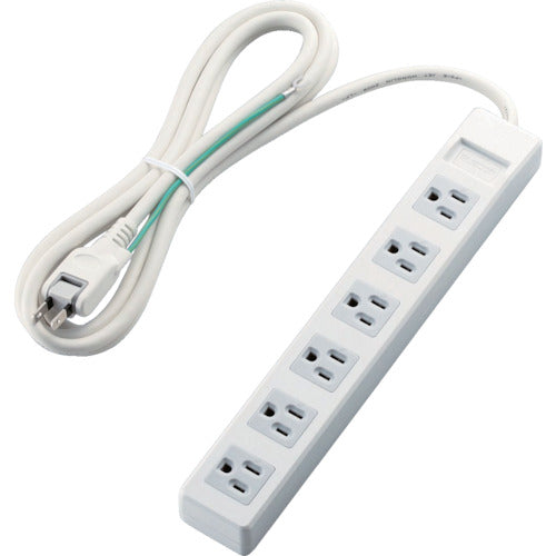 ELECOM 오피스용 탭 3핀 플러그 마그넷 첨부 6구 2.5m 화이트 T-T1B-3625WH 1개