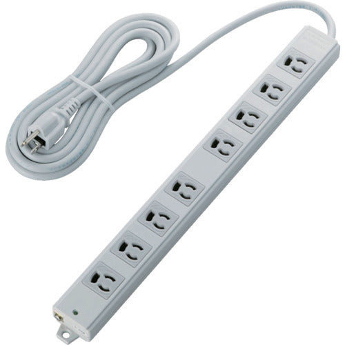 ELECOM Construction Tap EURoHS Directive Compliant, Anti-pullout, 3P, 8 Outlets, Magnet, 3m, Gray, T-WRM3830LG/RS, 1 pc