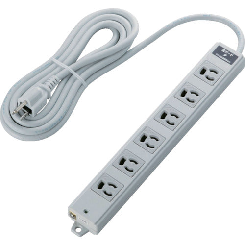 ELECOM 공사용 탭 EUROHS 지령 준거 빠짐 방지 3P 6개구 번개 가드 마그넷 3m 그레이 T-WRMK3630LG/RS 1개